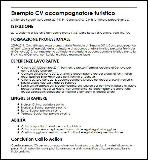 Vedi Altre Esempi Cv Ilcvperfetto