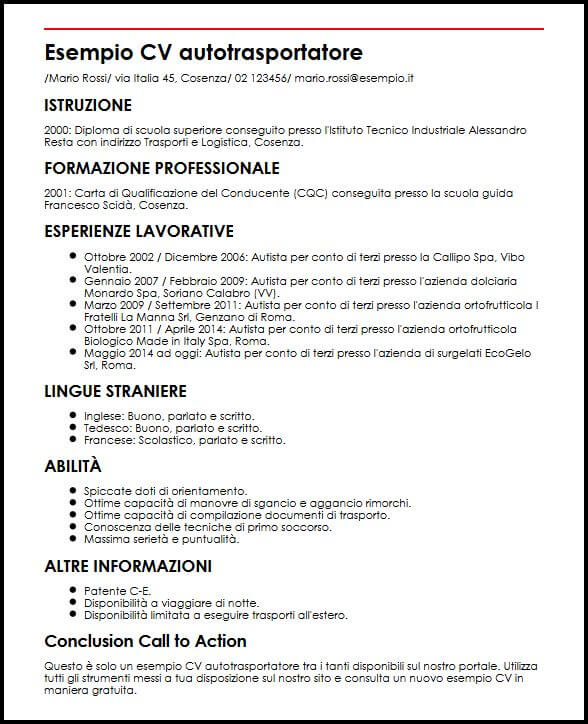 Lettera Di Presentazione Azienda Logistica