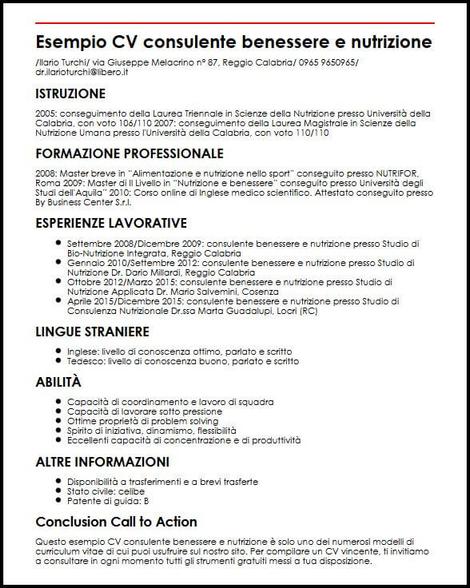 esempio-cv-consulente-benessere-e-nutrizione