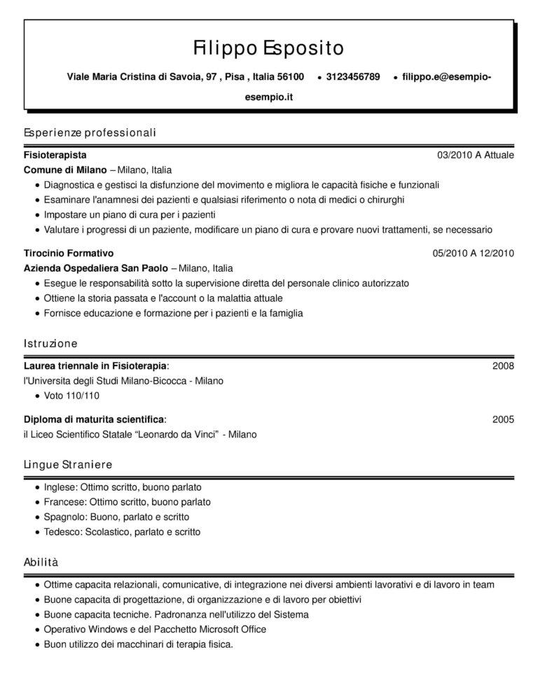 Curriculum vitae fisioterapista 05 image
