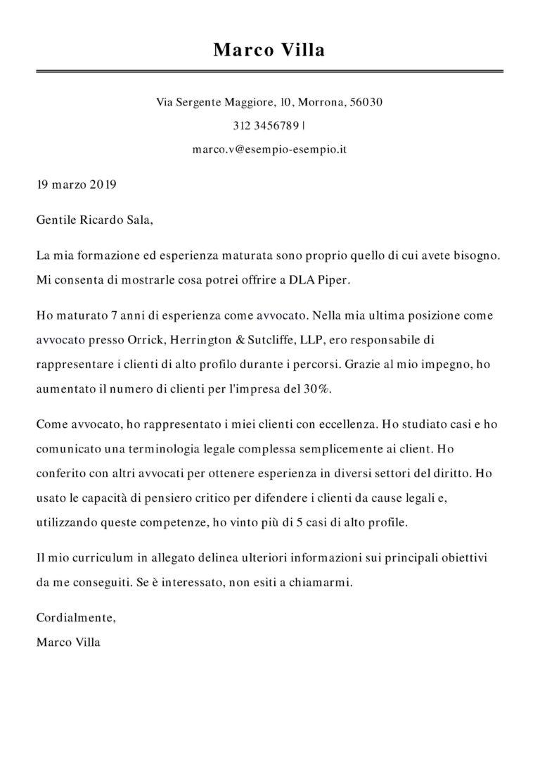 Esempi Di Lettera Di Presentazione Il Cv Perfetto