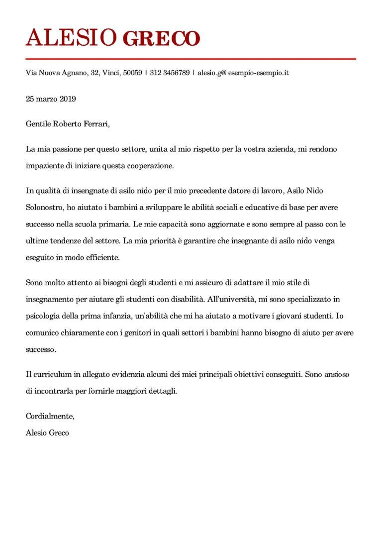 Esempi Di Lettera Di Presentazione Il Cv Perfetto