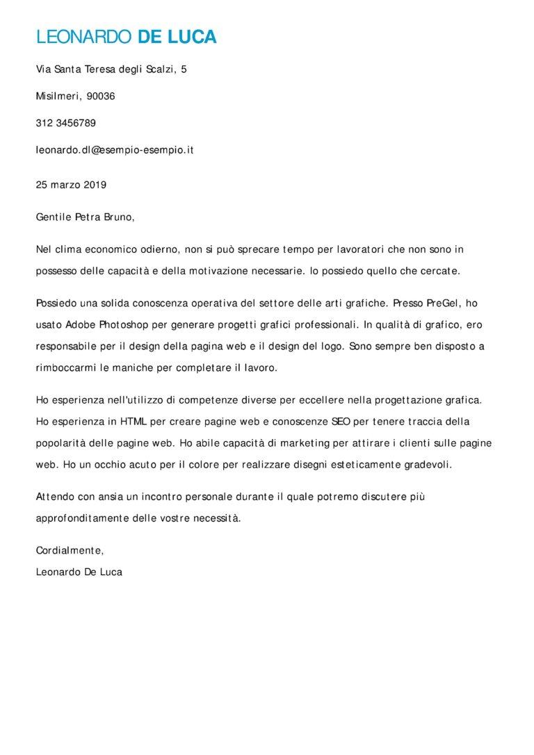 Esempi Di Lettera Di Presentazione Il Cv Perfetto