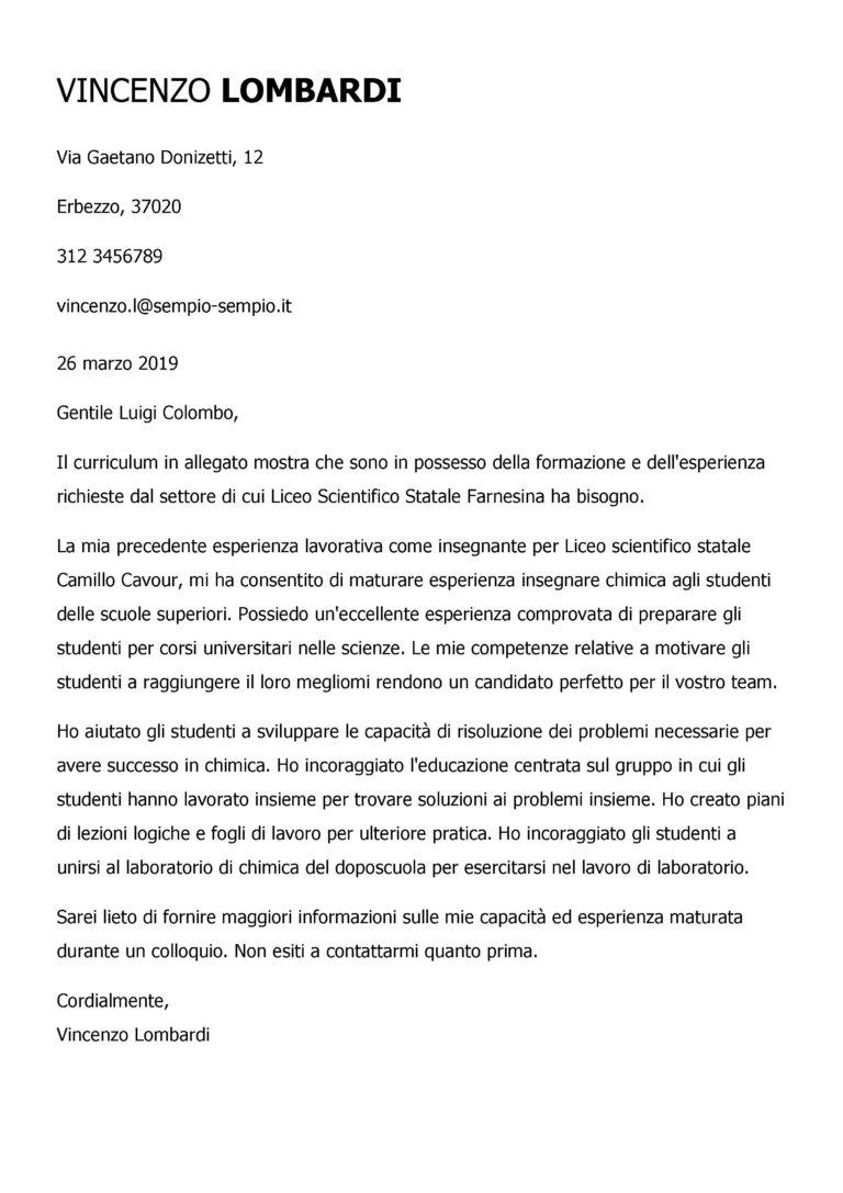 Esempi Di Lettera Di Presentazione Il Cv Perfetto