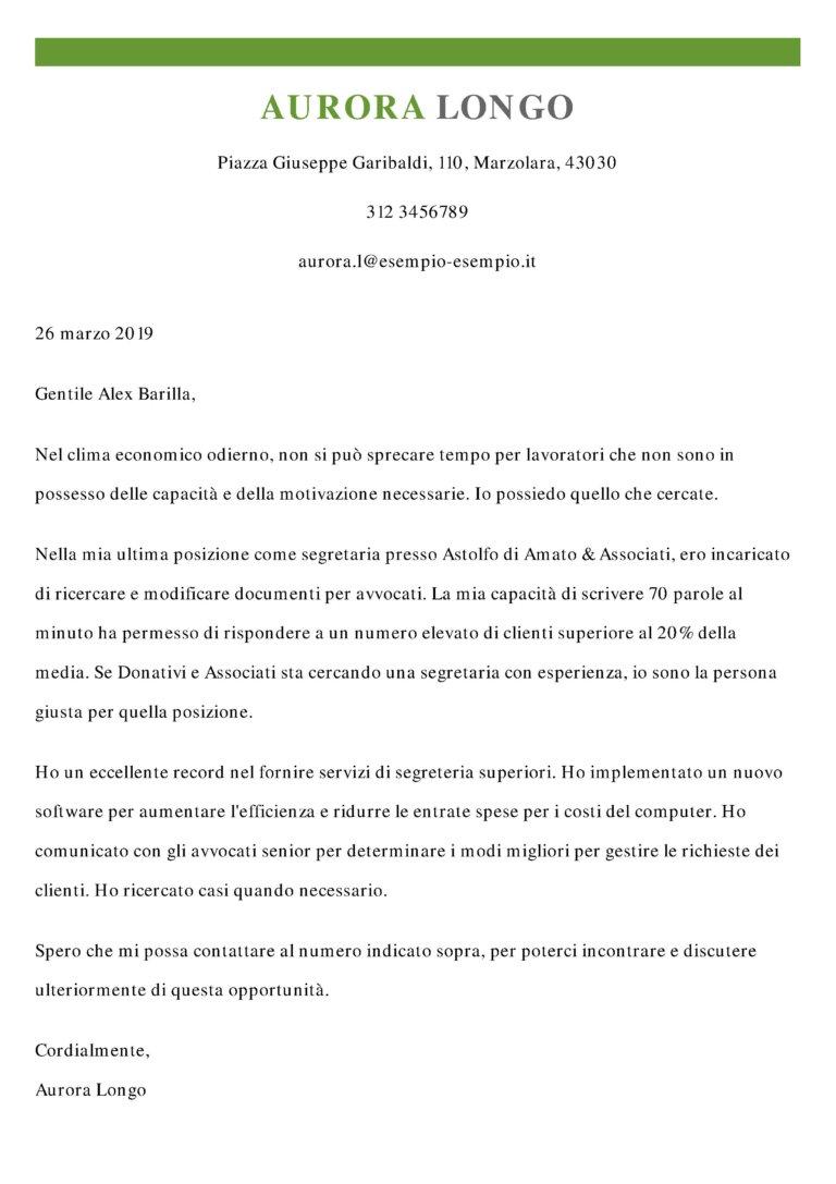 Esempi Di Lettera Di Presentazione Il Cv Perfetto