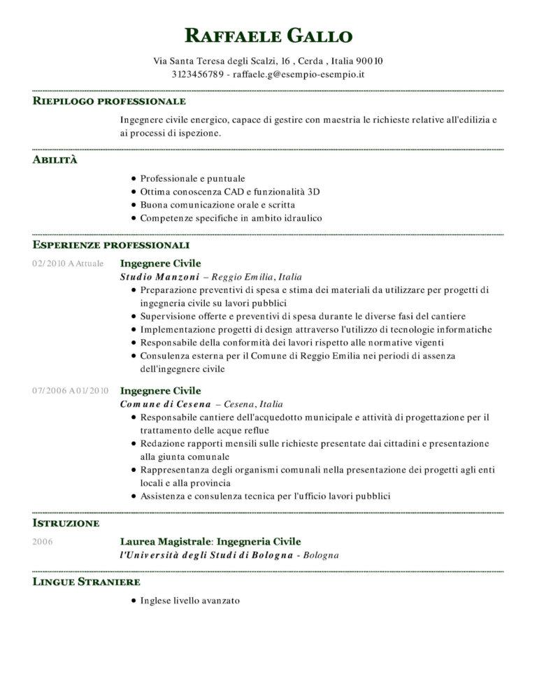 Modello Cv Professionale Ilcvperfetto
