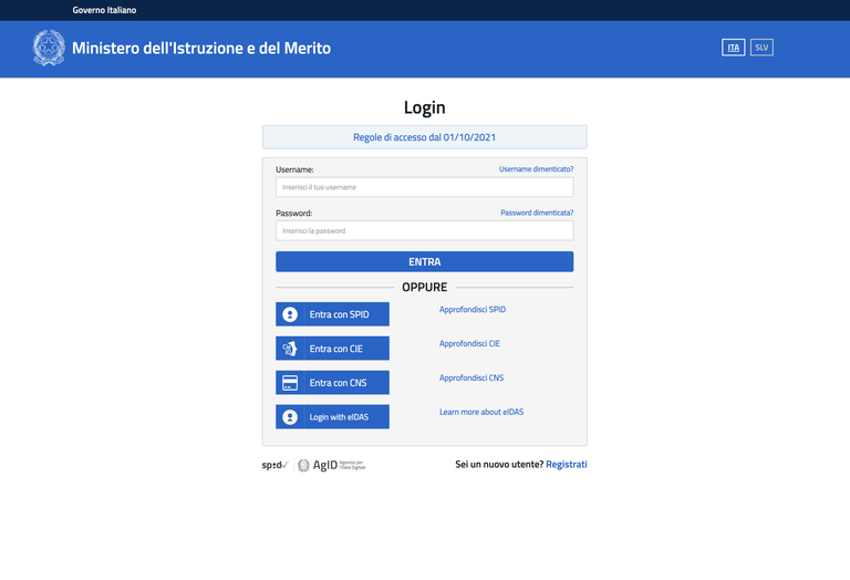 MIUR Curriculum dello studente registrazione