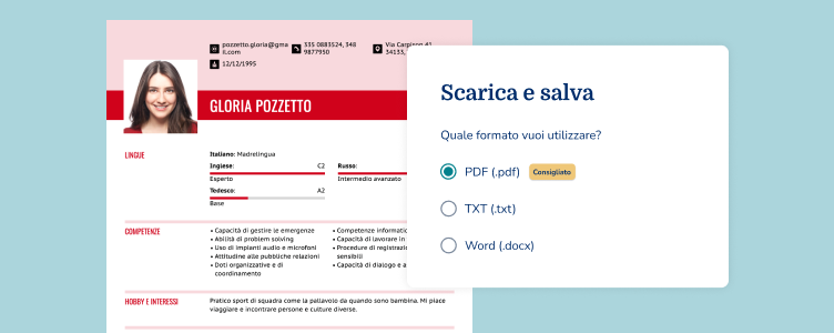 Scarica E Salva Il Tuo Curriculum